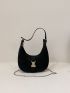 Mini Hobo Bag Release Buckle Decor Chain Strap For Daily