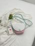 Small Straw Bag Faux Pearl Decor Flap