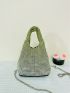 Mini Ombre Hobo Bag Rhinestone Decor Glamorous