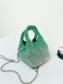 Mini Bucket Bag Rhinestone Decor Chain Glamorous