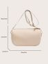 Minimalist Hobo Bag Medium Zipper Beige