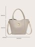 Litchi Embossed Square Bag Mini Beige