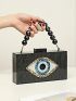 Eye Graphic Box Bag Small Beaded Strap