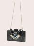 Eye Graphic Box Bag Small Beaded Strap