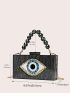 Eye Graphic Box Bag Small Beaded Strap