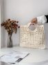 Hollowed Out Casual Knitted Bag Handbag Thick Needle & Thread Summer Beach Bag