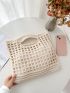 Hollowed Out Casual Knitted Bag Handbag Thick Needle & Thread Summer Beach Bag