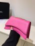 Minimalist Novelty Bag Small Flap Neon Pink