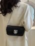 Minimalist Square Bag Mini Metal Decor Black