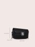 Minimalist Square Bag Mini Metal Decor Black