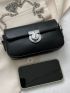 Minimalist Square Bag Mini Metal Decor Black