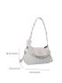 Flower Graphic Hobo Bag Faux Pearl Decor Mini