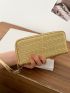 Metallic Gold Long Wallet Funky Crocodile Embossed Zipper PU