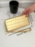 Metallic Gold Long Wallet Funky Crocodile Embossed Zipper PU