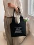 New Solid Color Letter Pattern Felt Fabric Women's Shoulder Bag Tote Bag