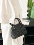 Quilted Dome Bag Mini Double Handle Black