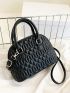 Quilted Dome Bag Mini Double Handle Black