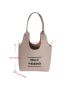 New Solid Color Letter Pattern Felt Fabric Women's Shoulder Bag Tote Bag