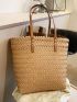 Large Capacity Straw Bag Double Handle For Vacation