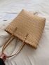 Large Capacity Straw Bag Double Handle For Vacation