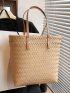 Large Capacity Straw Bag Double Handle For Vacation