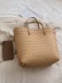 Large Capacity Straw Bag Double Handle For Vacation