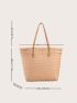 Large Capacity Straw Bag Double Handle For Vacation