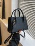 Casual Stone Pattern Handbags For Women Square Top Handle Bag PU Crossbody Shoulder Bag