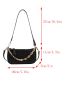 Mini Crocodile Embossed Square Bag Black Chain Decor For Daily