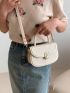 Mini Saddle Bag Embossed Design Top Handle