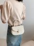 Mini Saddle Bag Embossed Design Top Handle