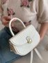 Mini Saddle Bag Embossed Design Top Handle