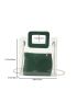 Green Square Bag Chain Strap Clear With Inner Pouch