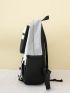 4pcs Bag Set Backpack Colorblock Letter Pattern Shopper Bag Square Bag