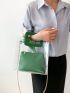 Green Square Bag Chain Strap Clear With Inner Pouch