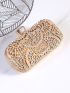 Evening Clutch Bag For Women Wedding Golden Clutch Purse Small Party Handbag Metal Handle, Perfect Bride Purse For Wedding, Prom & Party Events