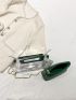 Green Square Bag Chain Strap Clear With Inner Pouch