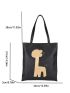 Small Tote Bag Cartoon Pattern Double Handle