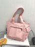 Small Shopper Bag Double Handle Pink For Daily Outing