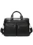 Letter Patch Decor Classic Multi-Pocket Briefcase For Business Work School Bag