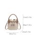 Mini Bucket Bag Crocodile Embossed Drawstring Design