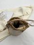 Mini Bucket Bag Crocodile Embossed Drawstring Design