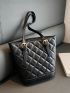 Medium Bucket Bag Quilted Double Handle Elegant Style