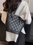 Medium Bucket Bag Quilted Double Handle Elegant Style