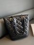 Medium Bucket Bag Quilted Double Handle Elegant Style