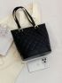 Medium Bucket Bag Quilted Double Handle Elegant Style