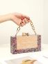 Small Box Bag Colorblock Chain Handle