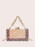 Small Box Bag Colorblock Chain Handle