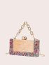 Small Box Bag Colorblock Chain Handle