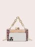 Small Box Bag Colorblock Chain Handle